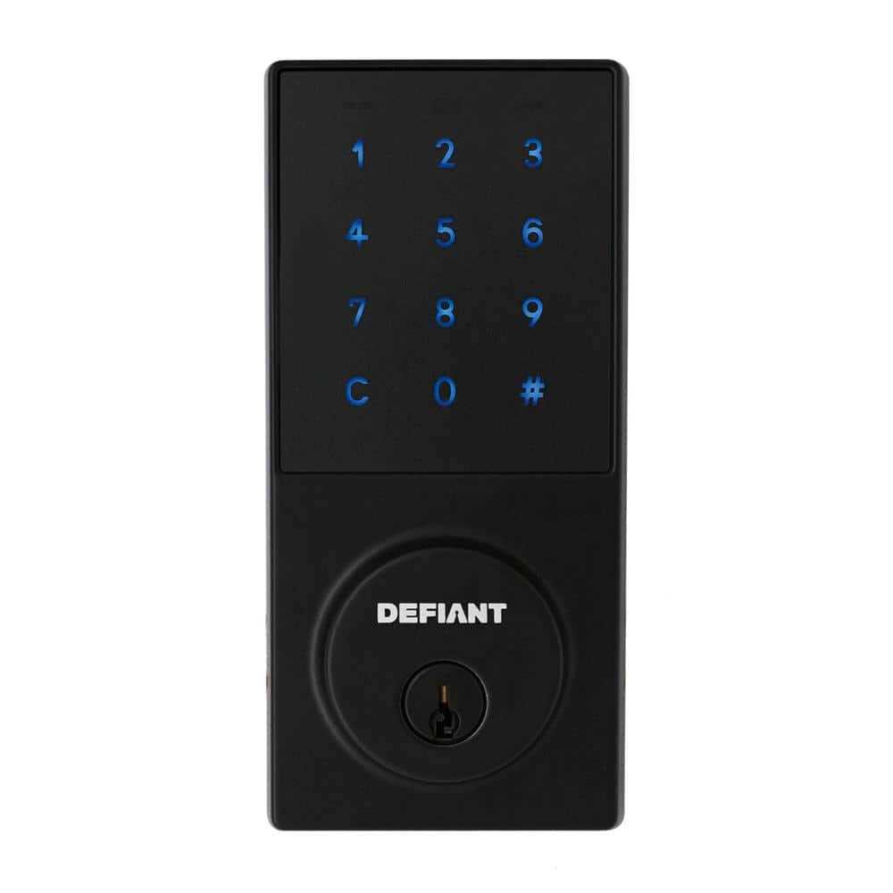 Defiant Slim Matte Black Electronic Touchpad Deadbolt - Cheap Fitting