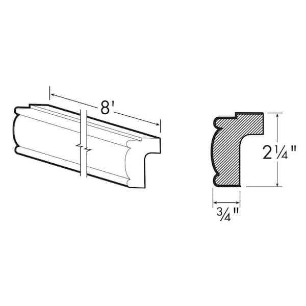 Luxxe Cabinetry Newhaven 2-in W x 96-in H x 0.75-in D Pure White Painted Cabinet Crown Moulding - Cheap Fitting