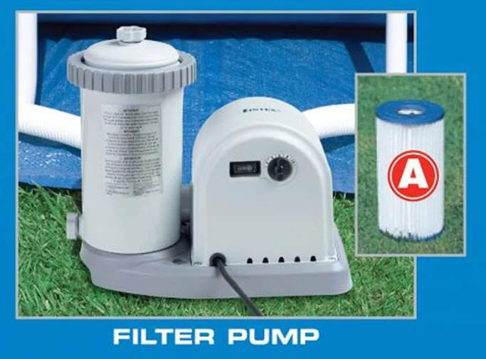 Intex 18ft x 48in Metal Frame Above Ground Round Family Swimming Pool Set & Pump - Cheap Fitting