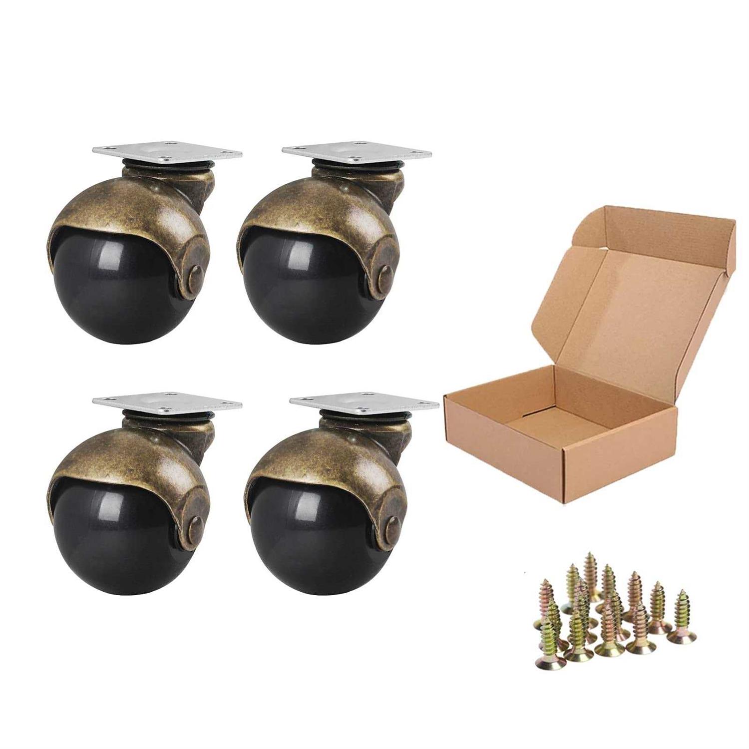 Enyke Ball Caster Wheels 1.5-inch Small Wheels for Furniture Swivel Furniture Casters Set of 4 - Cheap Fitting