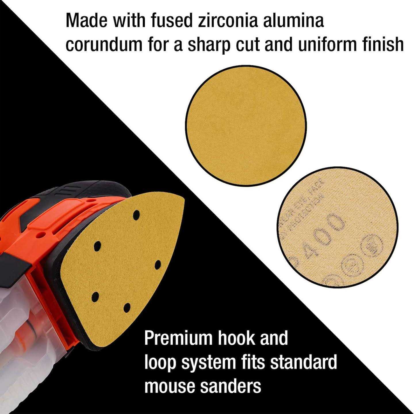 Dura-gold Grit 5-Hole Hook & Loop Sanding Sheets for Mouse Sanders - Cheap Fitting