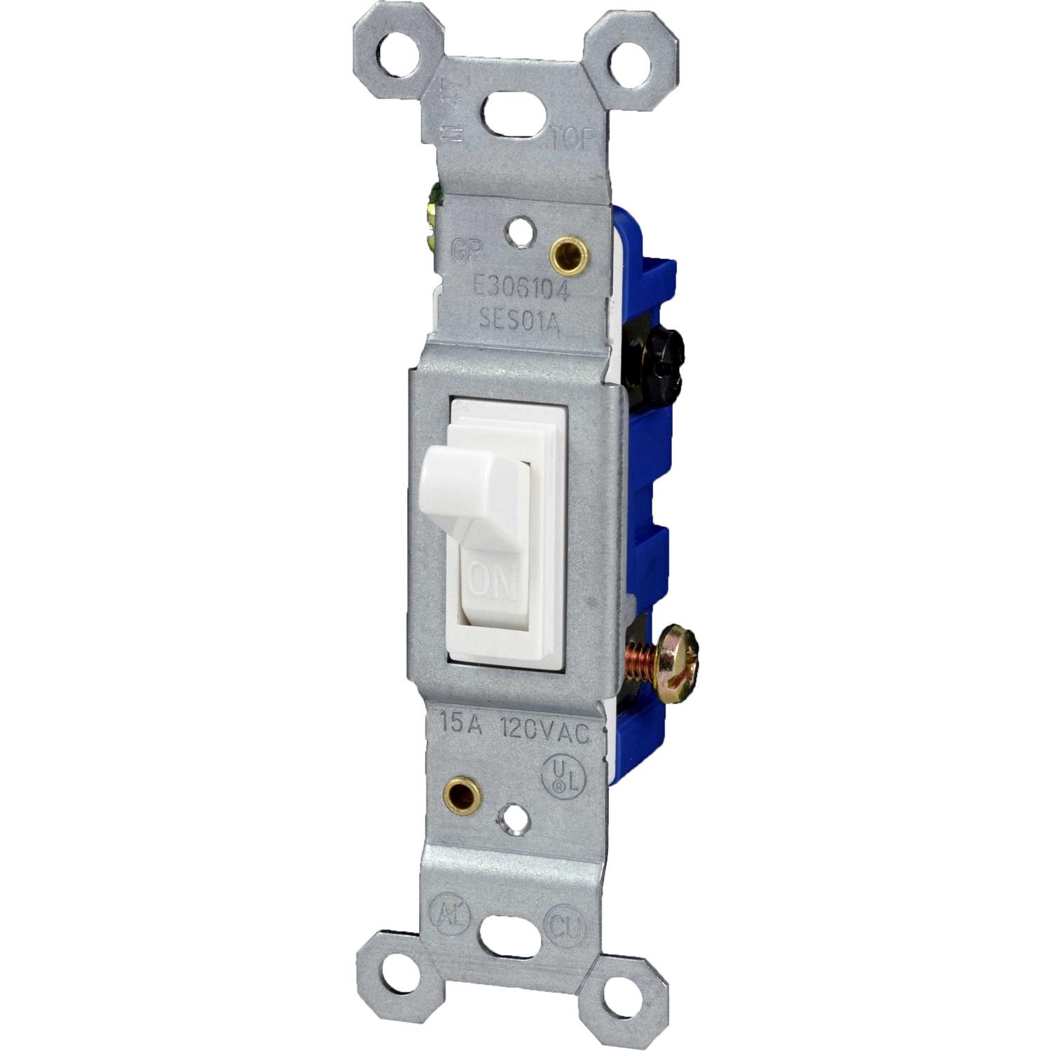 Hyper Tough White Grounding Single Pole Switch - Cheap Fitting