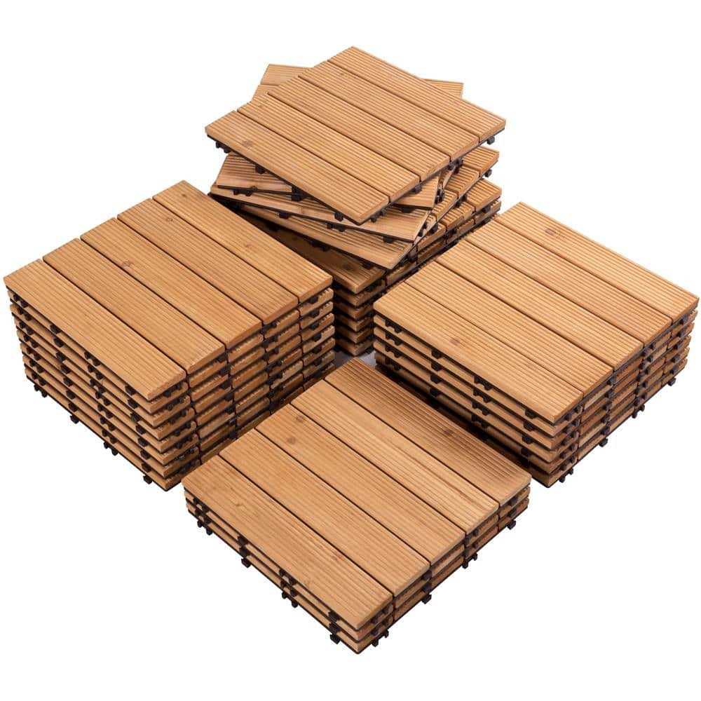 Yaheetech Fir Wood Flooring Tiles Interlocking Wood Tiles Patio - Cheap Fitting