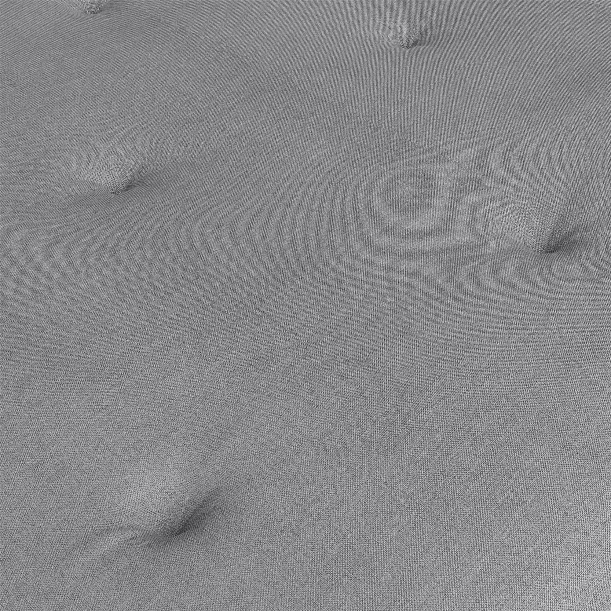 Caddie 6-Inch Futon Mattress with Tufted Cover and Recycled Polyester Fill, Full, Light Gray Linen - Cheap Fitting