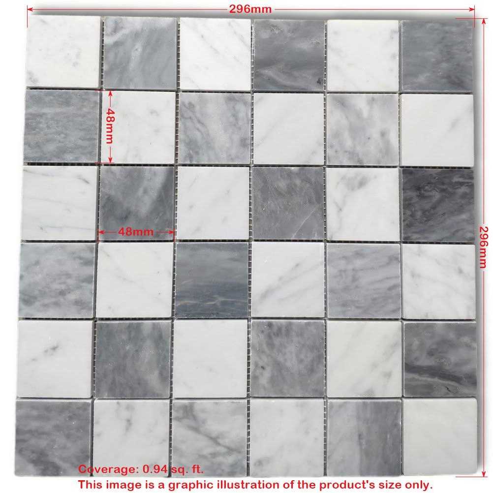 Marble Online 2×2 Checkerboard Thassos White Green Jade Marble Mosaic Tile - Cheap Fitting