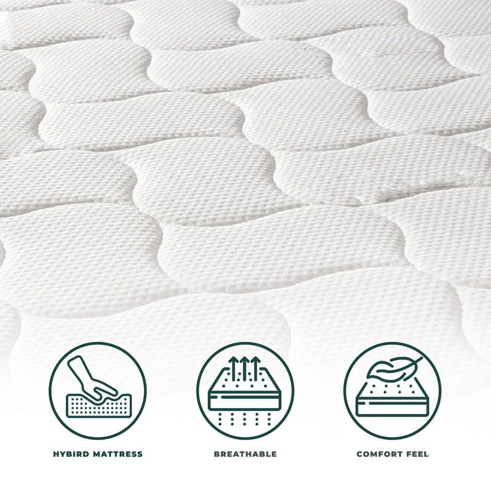 Twin Mattress - 8 Inch Comfort Foam & Spring Hybrid Mattress - Tight Top - Medium Firm - Oliver & Smith - Cheap Fitting
