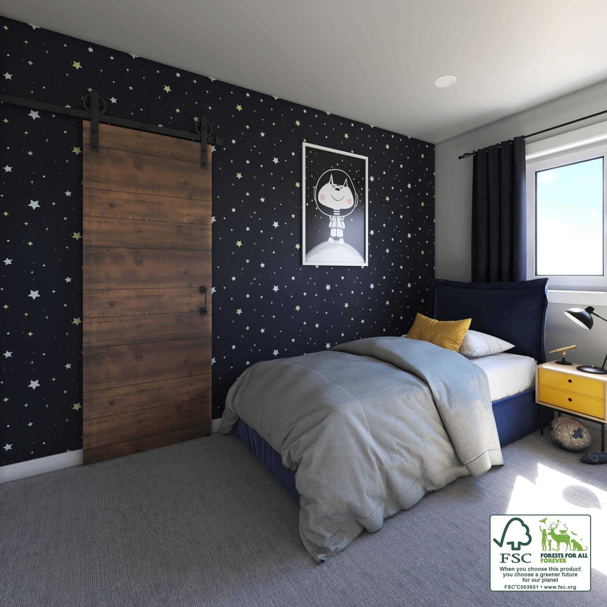 eightdoors 36-in x 84 Finished Flush MDF Single Barn Door - Cheap Fitting