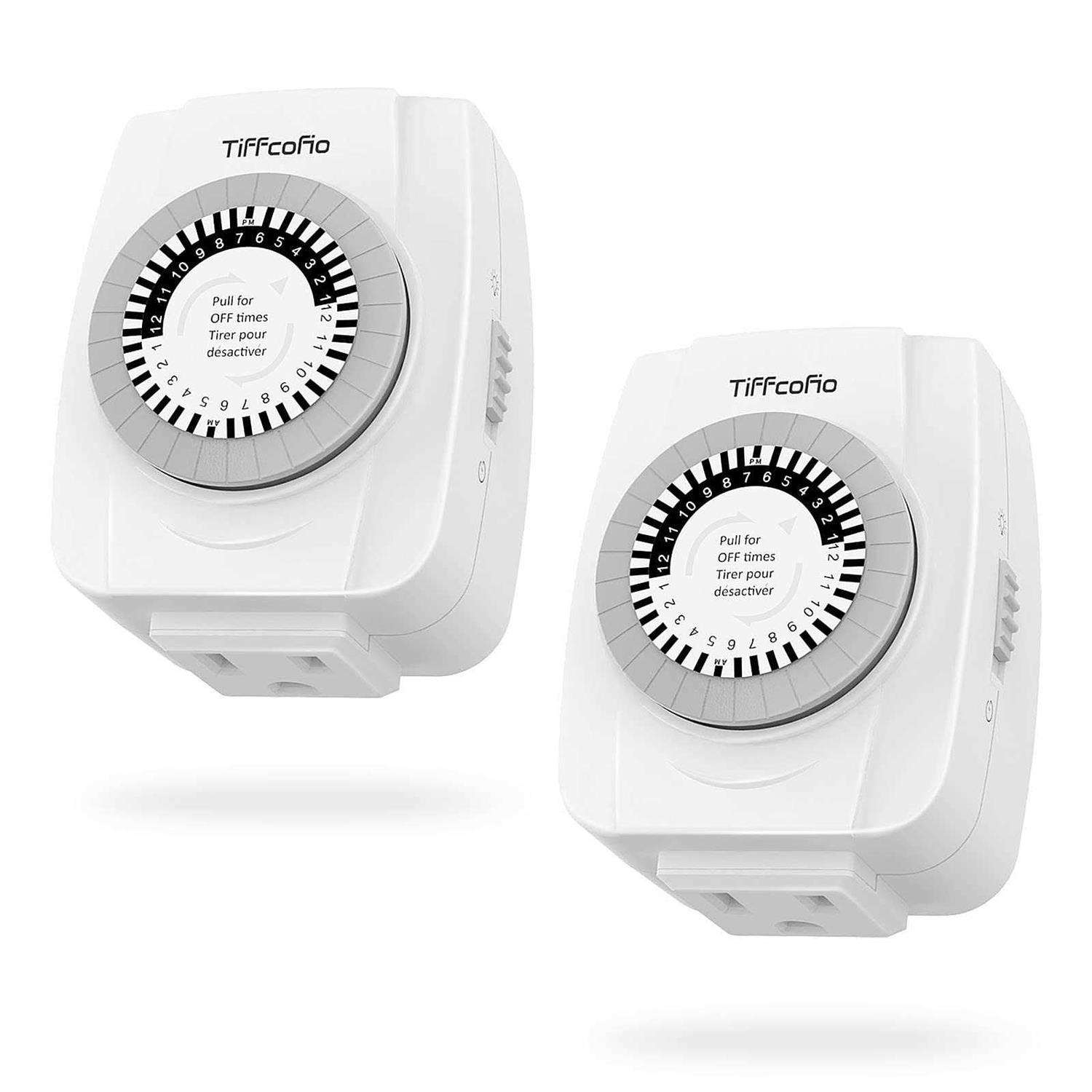 TiFFCOFiO Indoor Mechanical Outlet Timer 3 Prong Timers for Electrical Outlets - Cheap Fitting