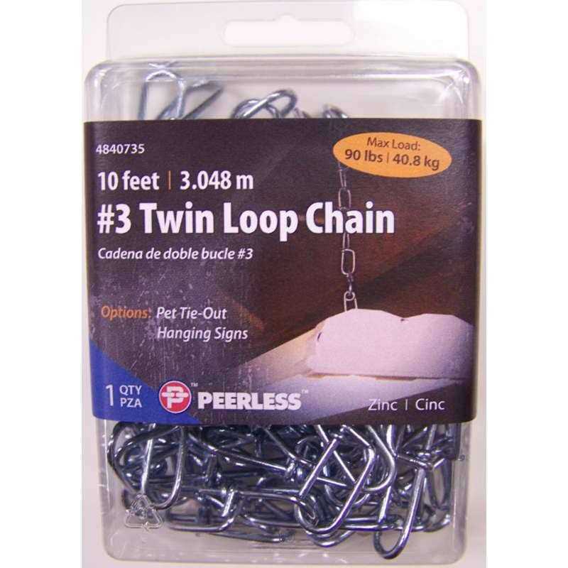 Peerless 4840735 #3 Zinc Twin Loop Chain - Cheap Fitting