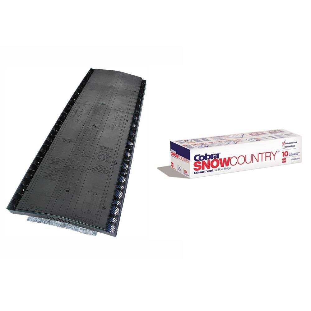 GAF Cobra Snowcountry 11.5 in. x 48 in. Roof Ridge Exhaust Vent in Black - Cheap Fitting