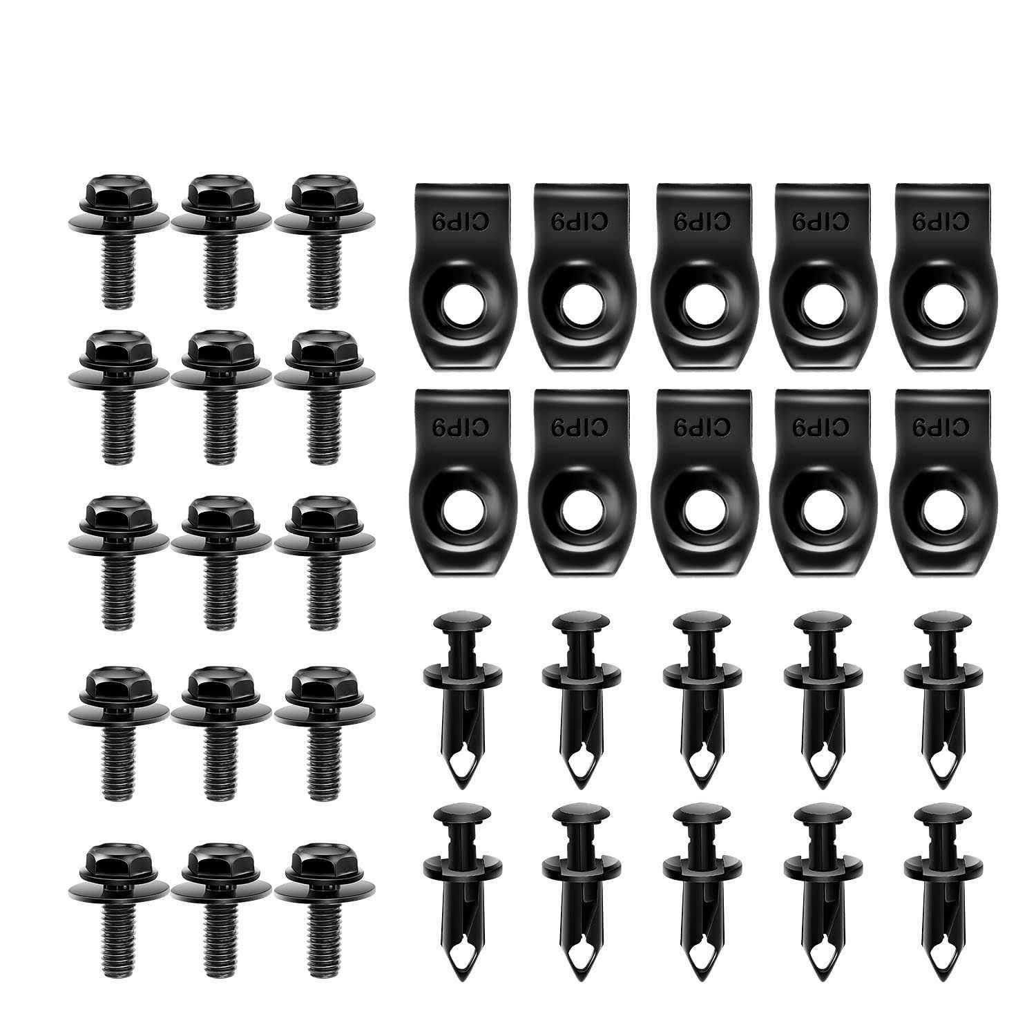 Gooacc Grc-70 35pcs Engine Under Cover Splash Shield Guard Body Bolts Bumper Fender Liner Push Retainer Fastener Rivet Clips - Cheap Fitting