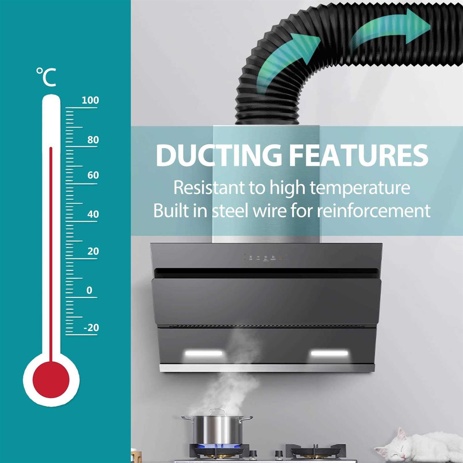 HG Power Dryer Vent Hose 16 Feet Flexible Aluminum Air Ducting - Cheap Fitting