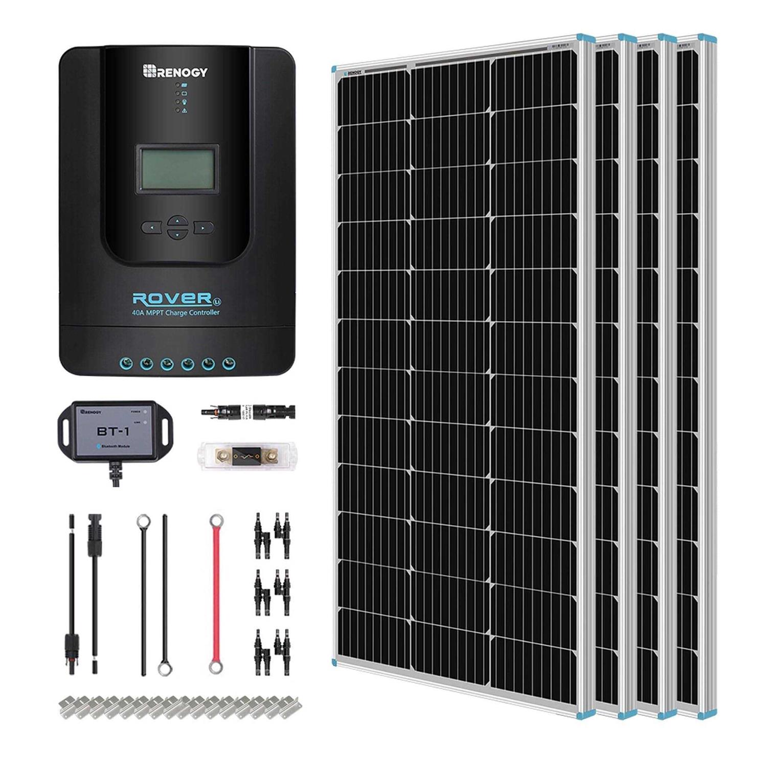 Renogy Premium 400 Watt 12 Volt Complete Solar Kit w/ MPPT - Cheap Fitting