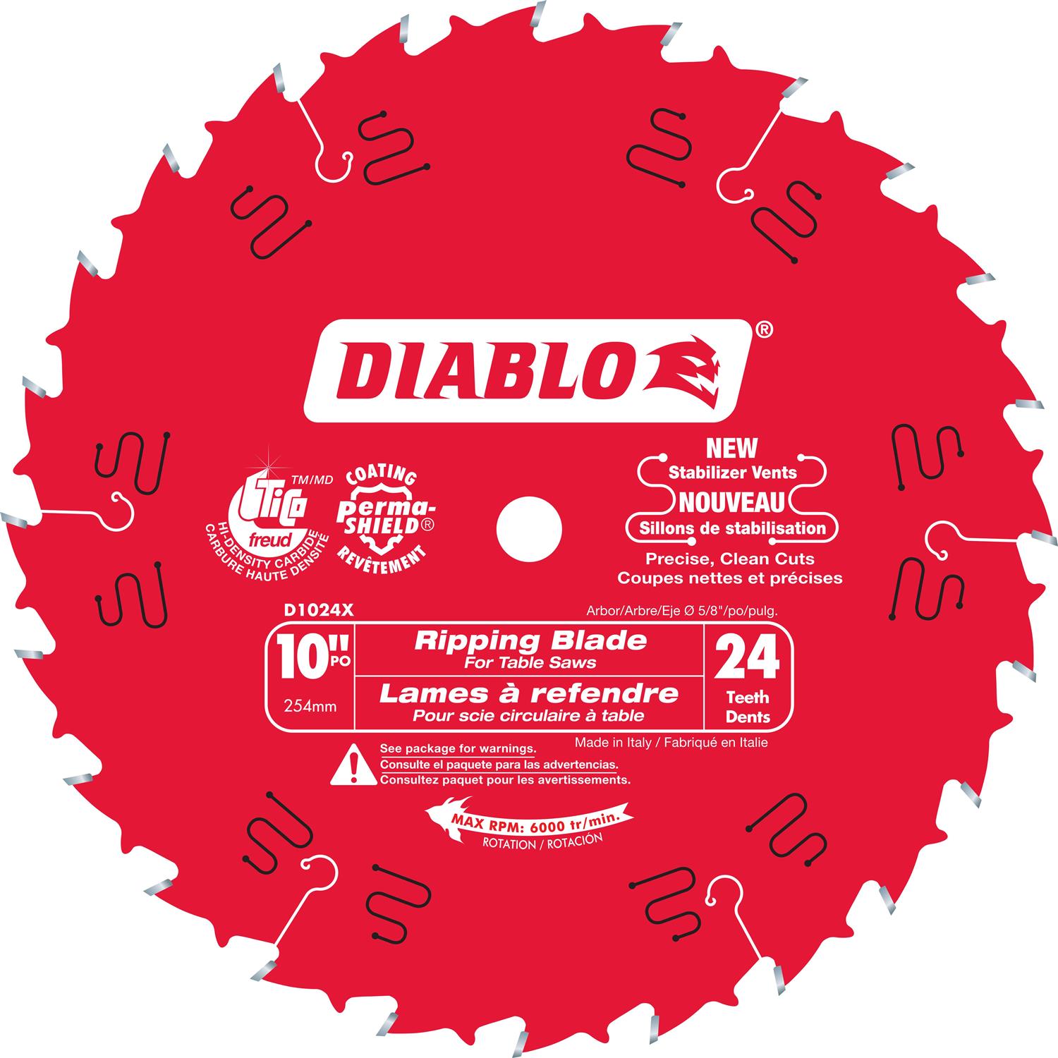 D1024X Diablo 24-Tooth Ripping Saw Blade - Cheap Fitting