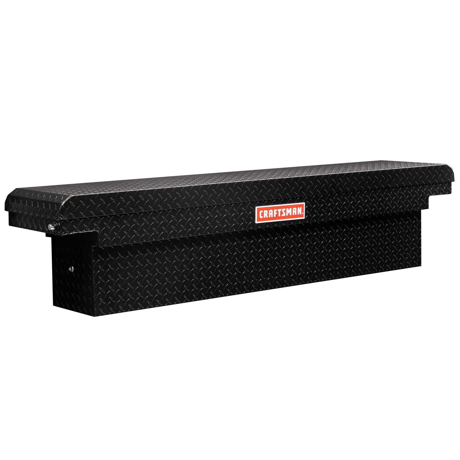 CRAFTSMAN 71.3-in x 14-in x 15.5-in Matte Black Aluminum Crossover Truck Tool Box Rubber 113150-53-01 - Cheap Fitting