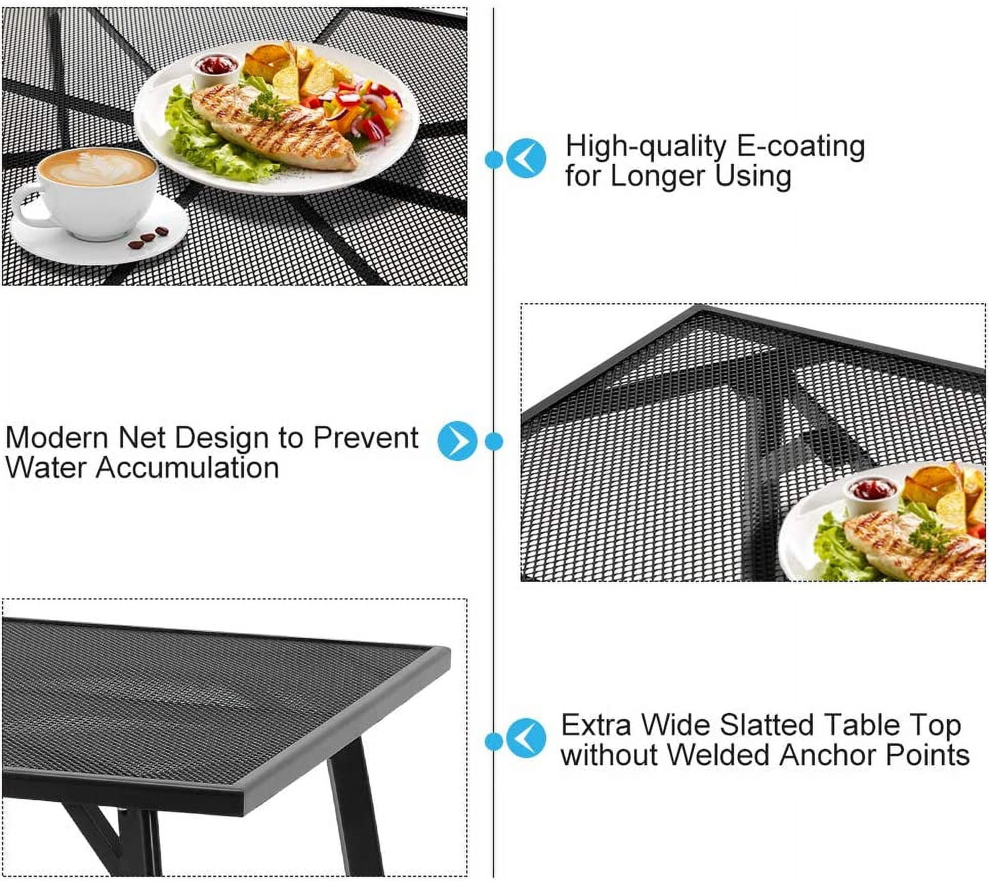 AECOJOY 5-Piece Patio Metal Dining Set with 4 Stackable Chairs-Dark Gray - Cheap Fitting