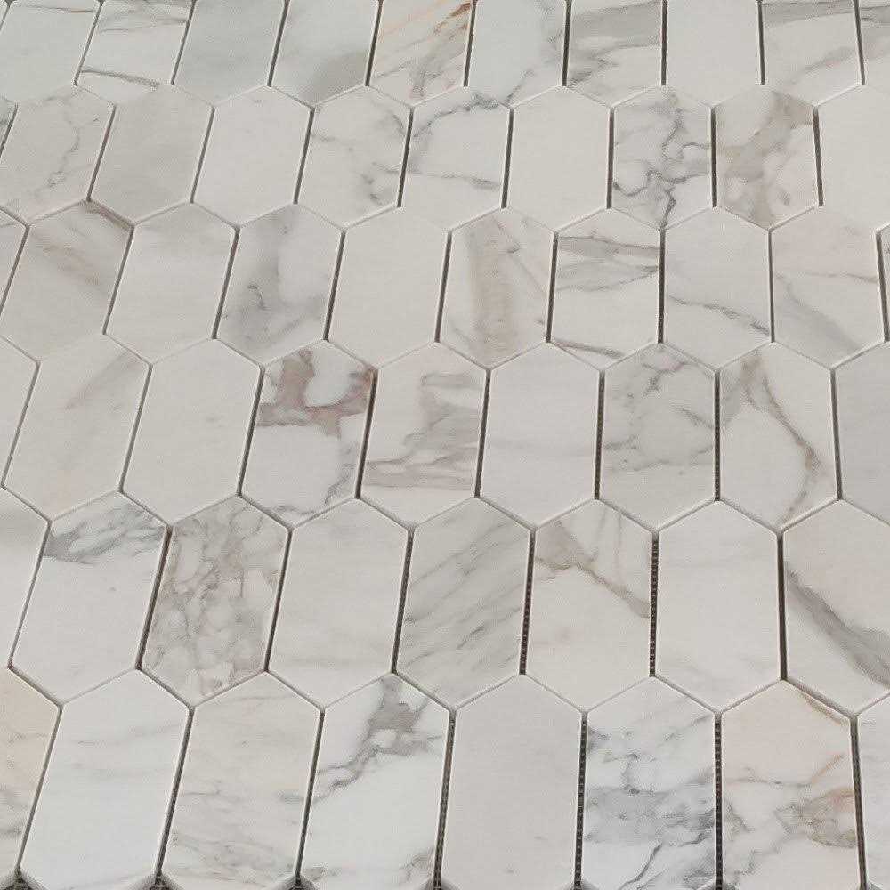Calacatta 12 x 9 Marble Mosaic Tile Marble Online - Cheap Fitting
