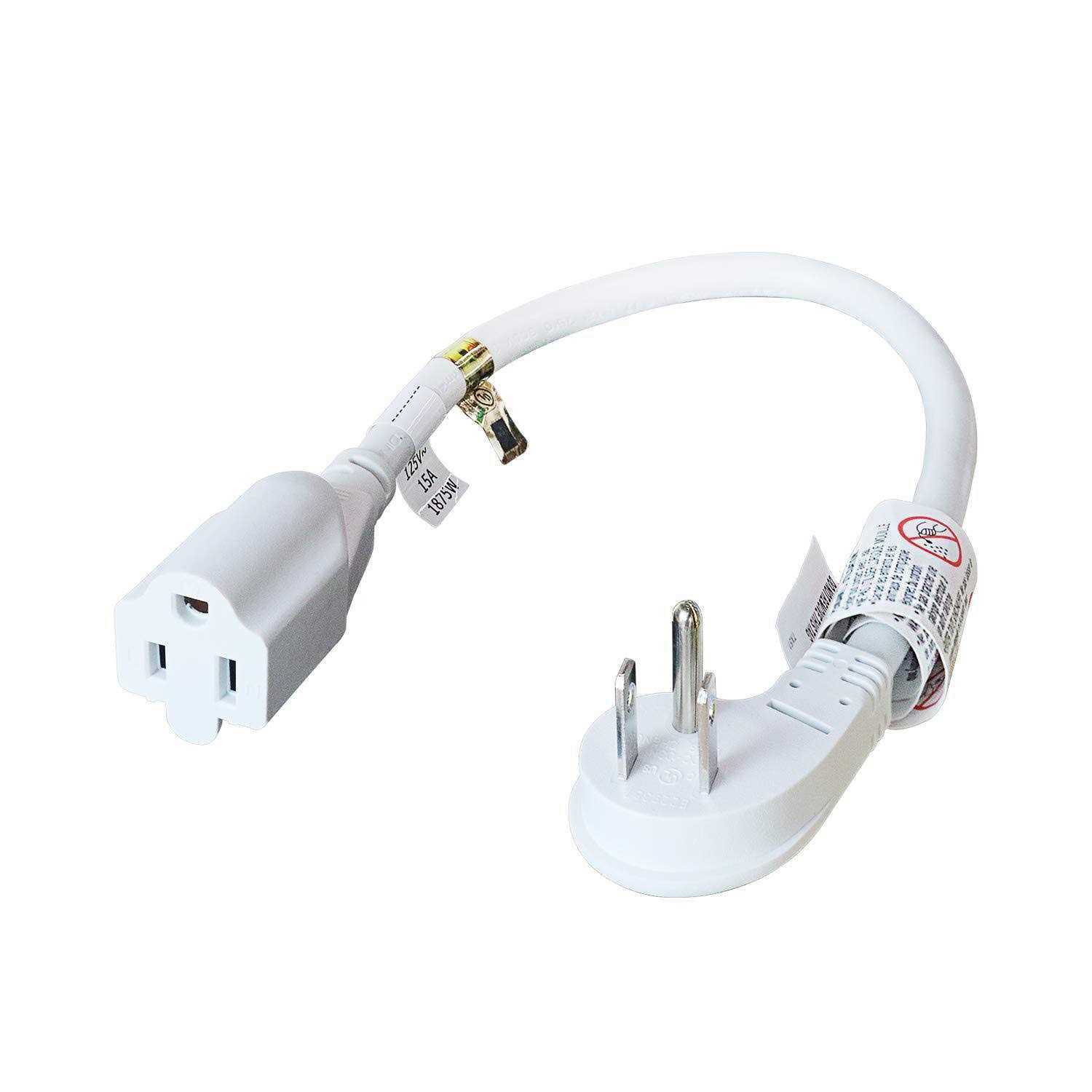 Firmerst 1875w Low Profile Flat Plug 1ft Extension Cord 14awg 15A - Cheap Fitting