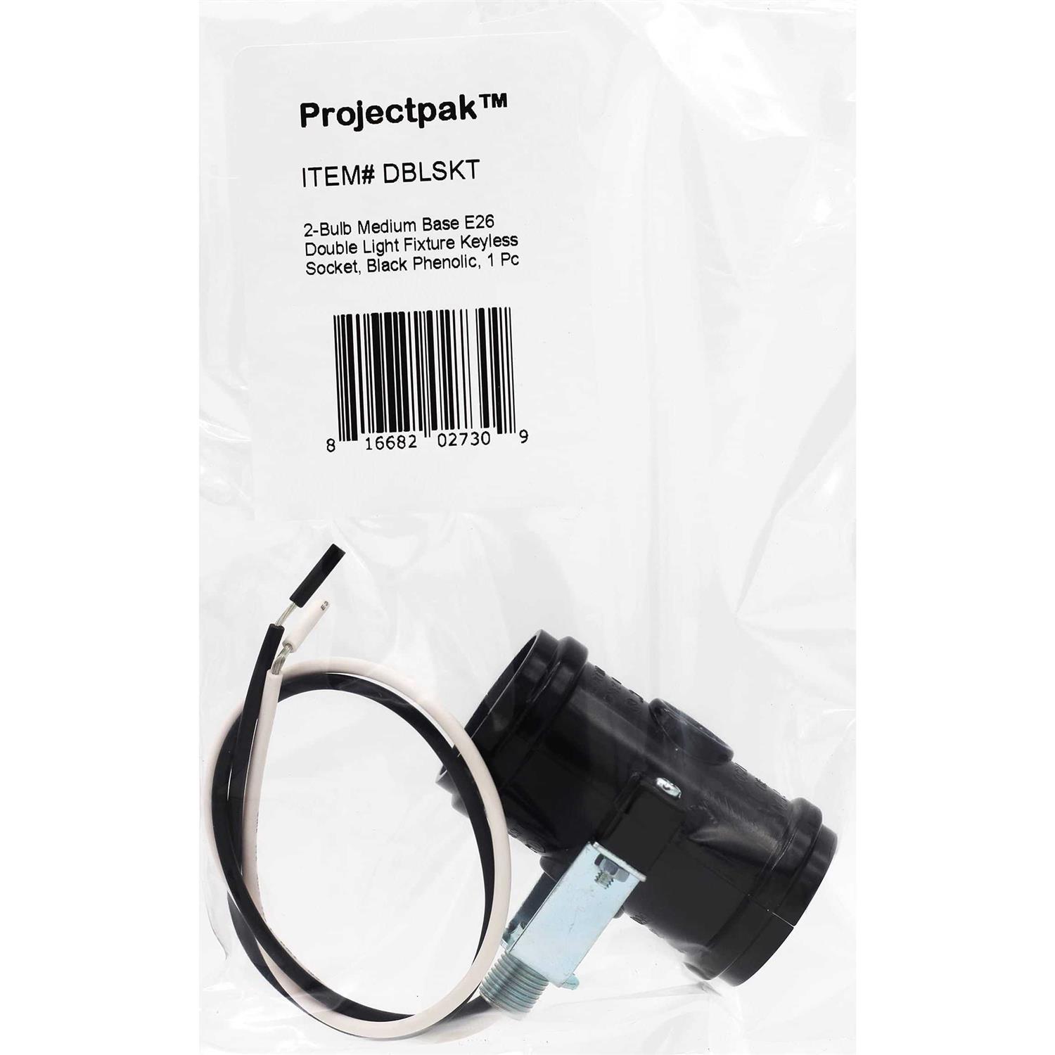 Projectpak Double Bulb Socket 2-Light Twin Cluster Socket Incandescent Lampholder - Cheap Fitting