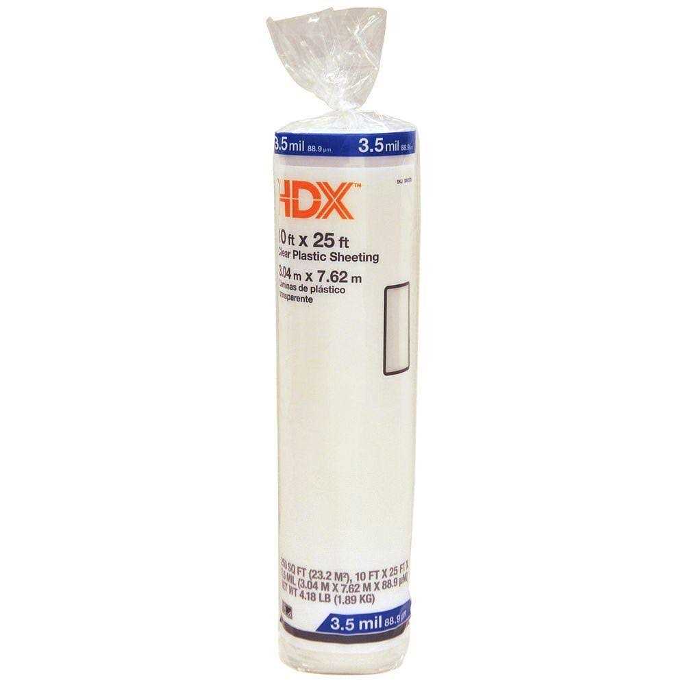 HDX Clear 3.5 mil Plastic Sheeting 10 ft. x 25 ft - Cheap Fitting