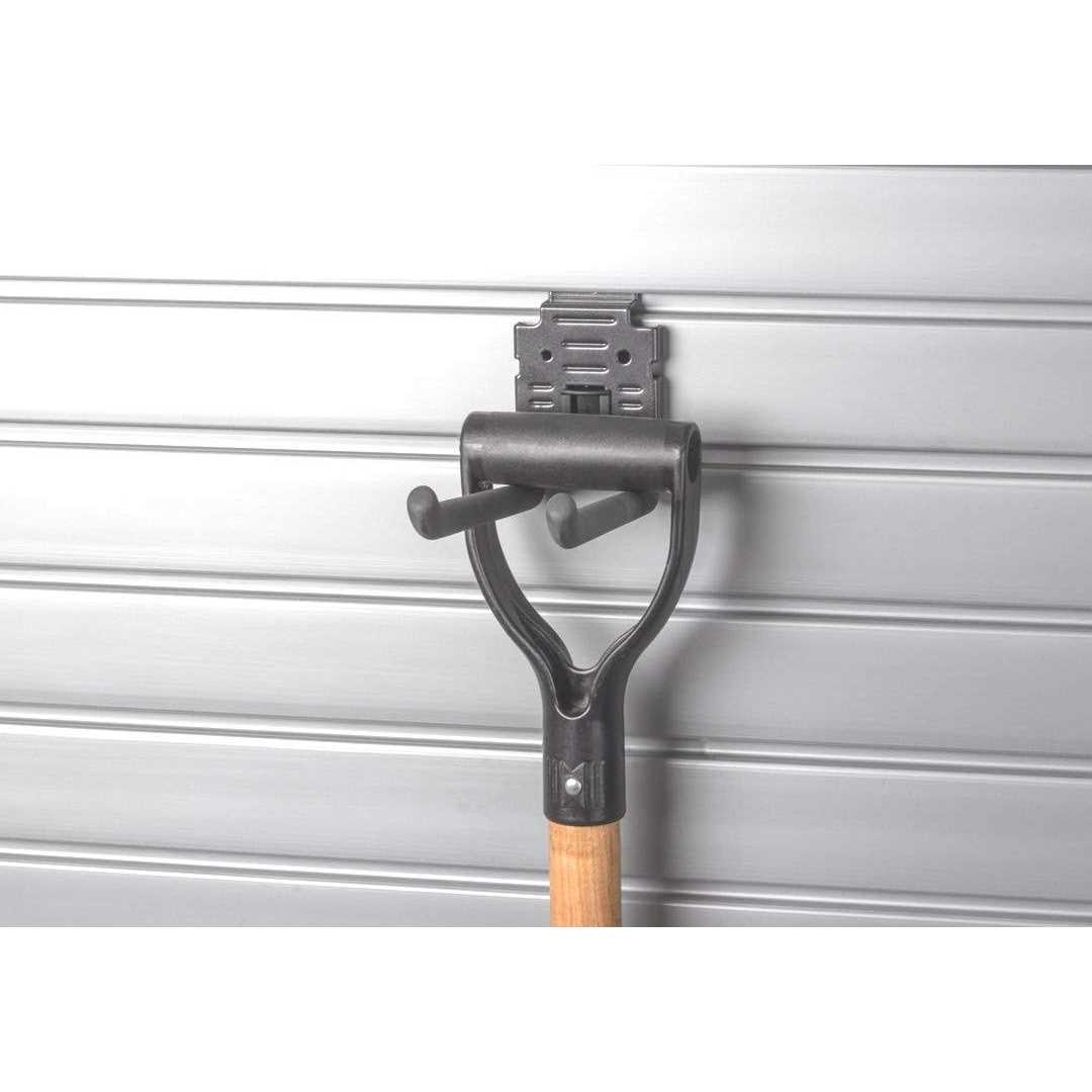 HandiWall Double Hook with Locking Bracket for Tool Storage on Garage Slatwall Panels - Cheap Fitting