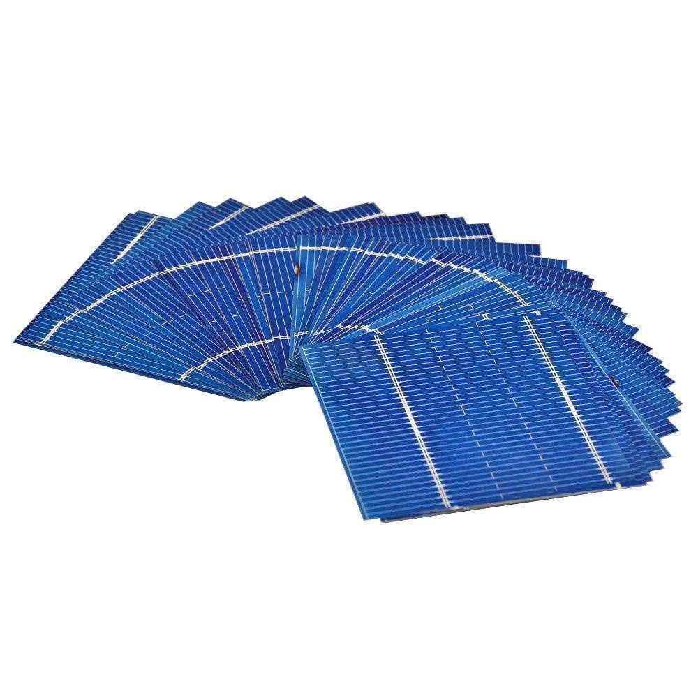 SUNYIMA 100pcs Mini Solar Cells 0.5V 0.4W Micro Thin Polycrystalline Silicon Solar Panels DIY 52 x 52mm/2x2inch - Cheap Fitting