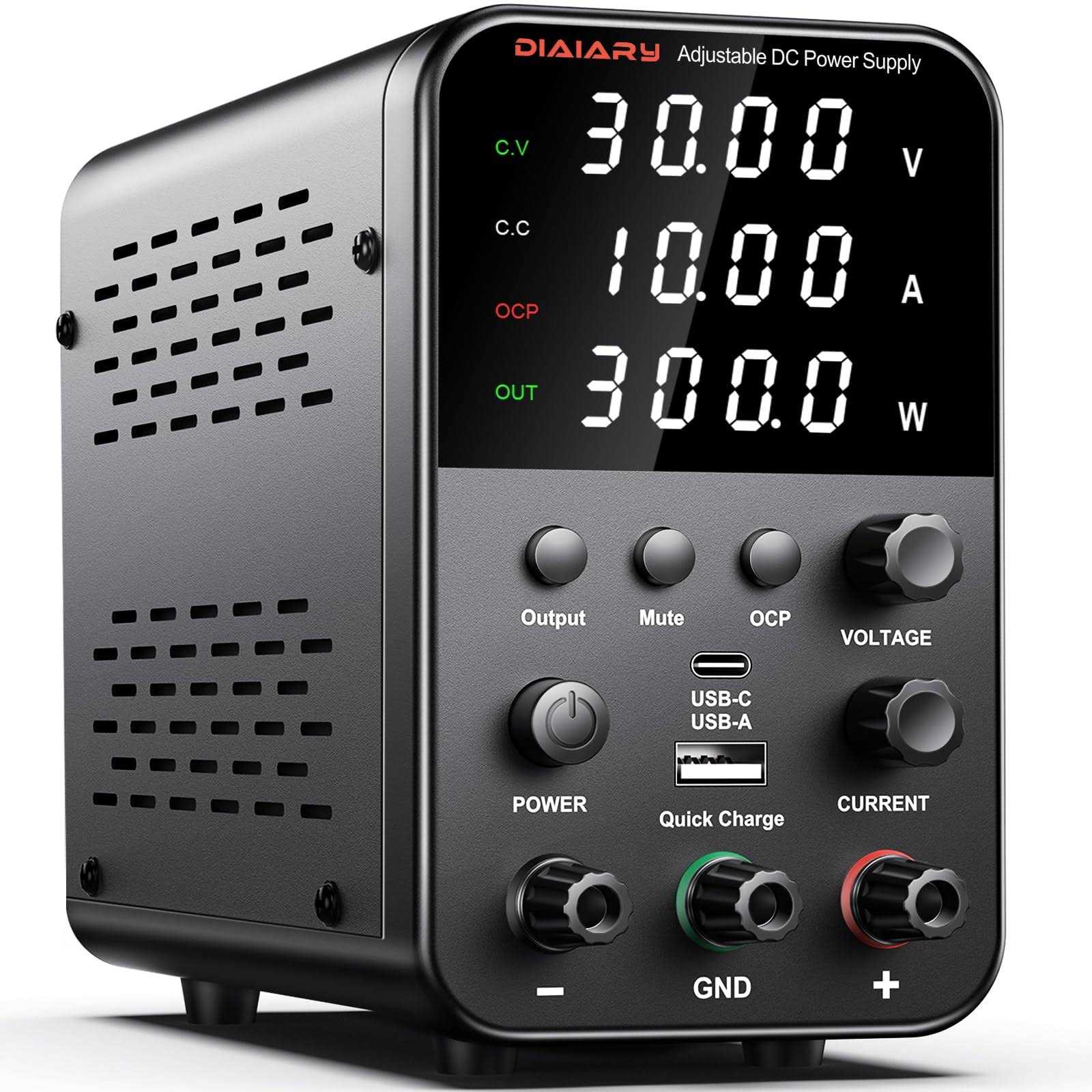 Diaiary DC Power Supply Variable 30V 10A Bench Power Supply with Encoder Knob - Cheap Fitting