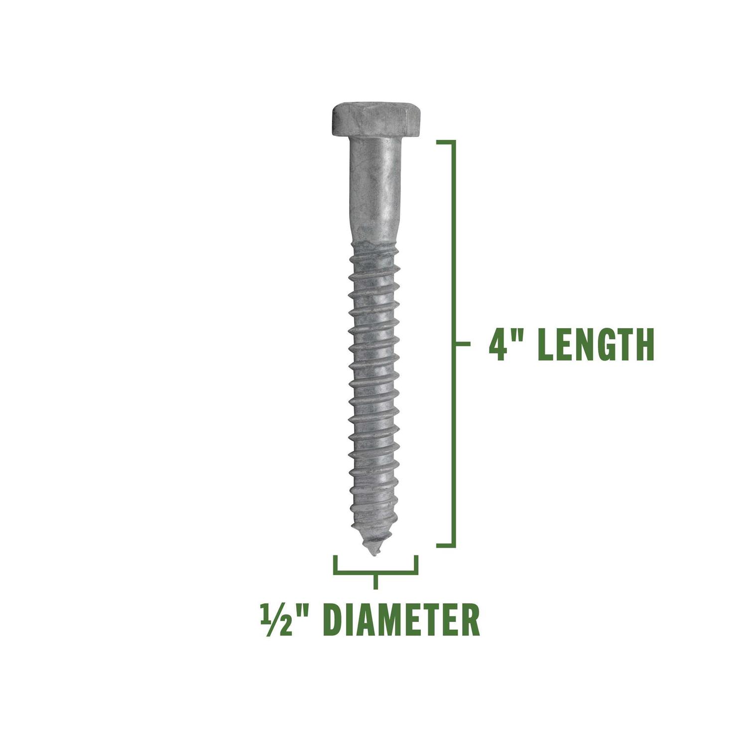 Hillman 1/2-in x Hot-Dipped Galvanized Hex-Head Exterior Lag Screws - Cheap Fitting