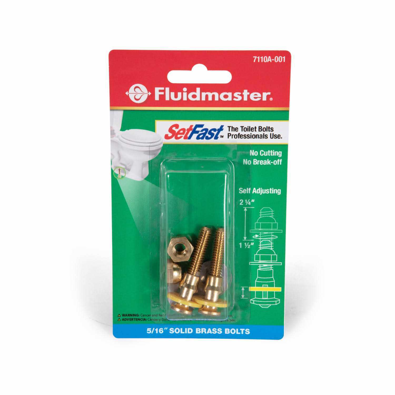 Fluidmaster SetFast Toilet Bolts Set Brass - Cheap Fitting