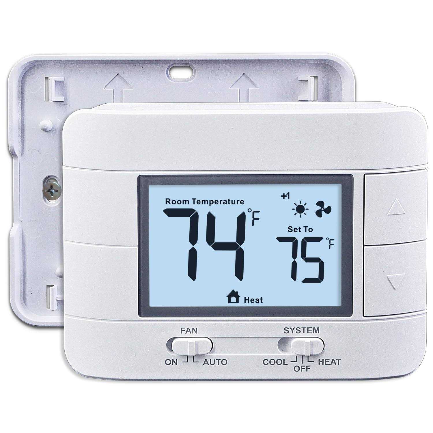 New 2023! Aowel AW711-W Non-Programmable Thermostat for Home up to 2 Heat/ 2 Cool - Cheap Fitting