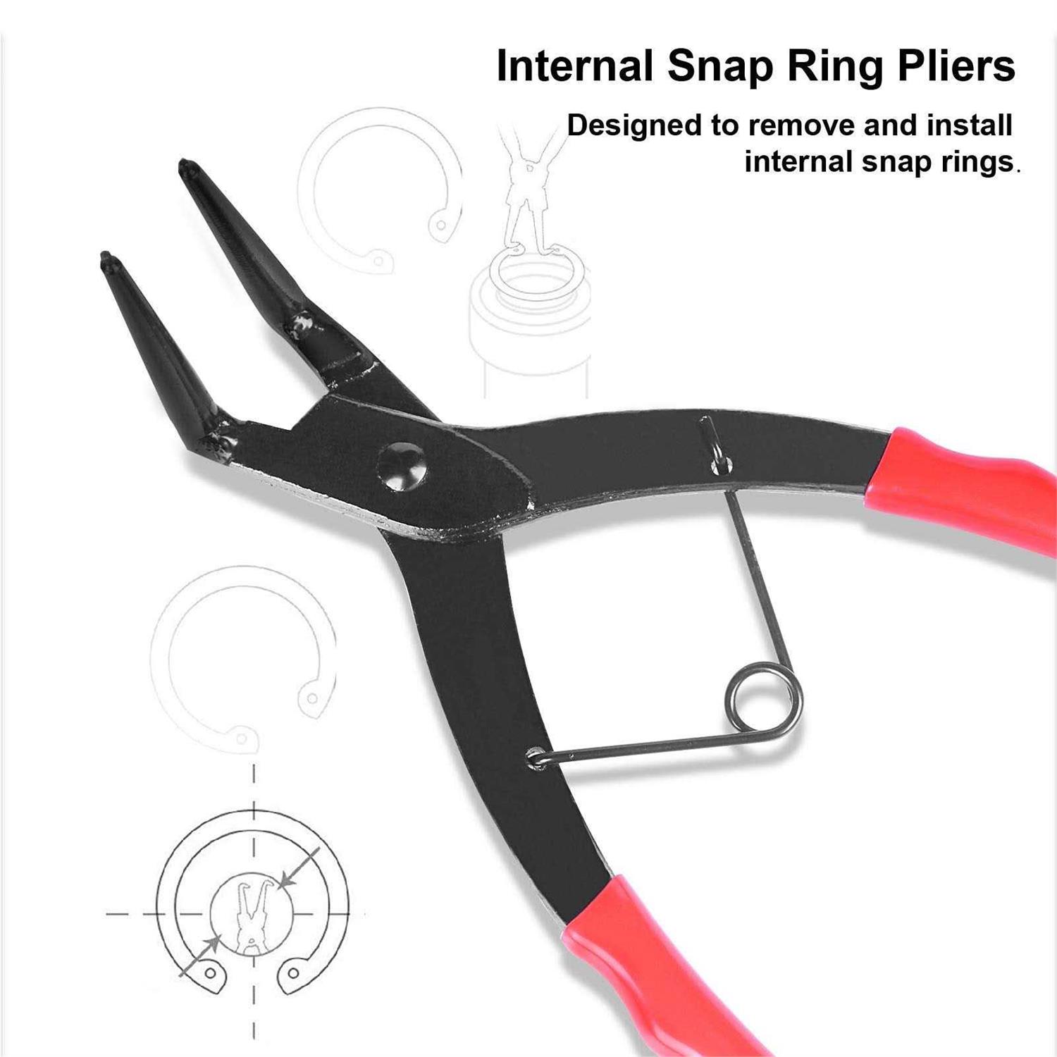 Toolwiz Snap Ring Pliers Set Heavy Duty Internal Master Cylinder Snap Ring Pliers Extra Long Snap Ring Pliers 90 Degree Long Nose Pliers for Trucks - Cheap Fitting