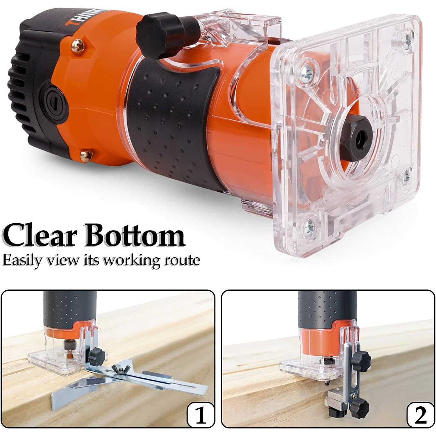 Compact Router 6.5-Amp 1.25 HP Compact Wood Palm Router Tool Kit Made by Thinkwork Tw6033 - Cheap Fitting