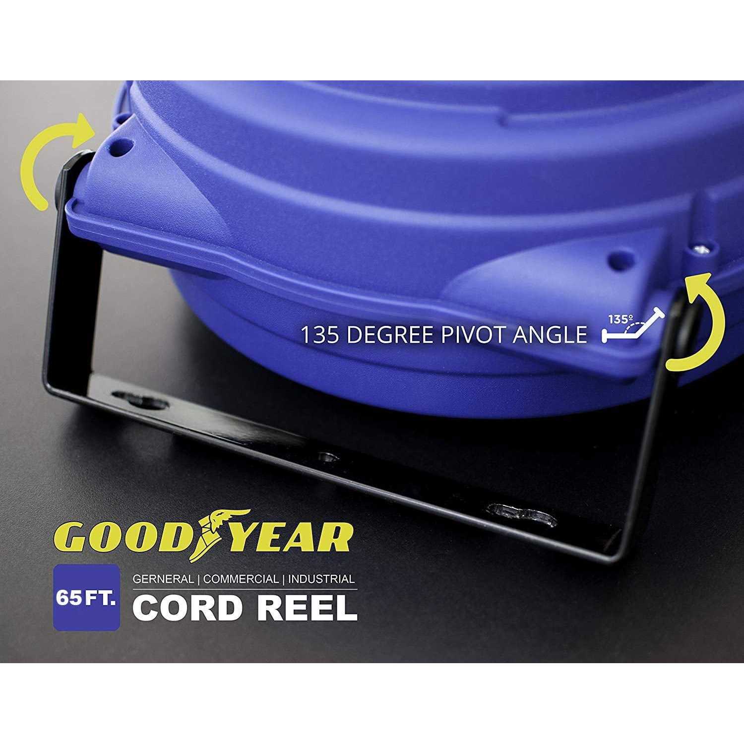 Goodyear 0.37 x 65 ft. Retractable Air-Hose Reel TRI-GUR009 - Cheap Fitting