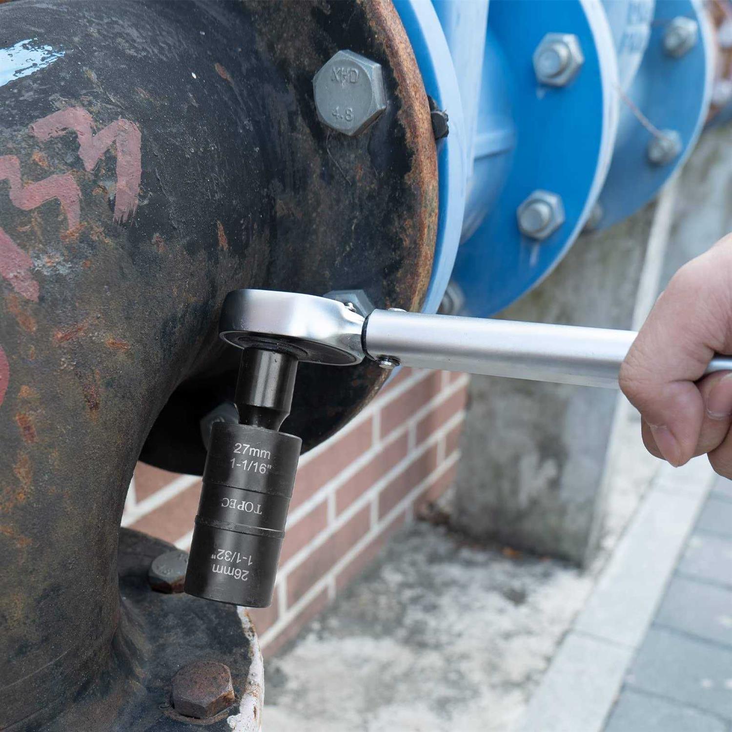 Topec Flip Edition Lug Nut Remover 5 Piece Wheel Lock Removal Kit for Removing Stripped - Cheap Fitting