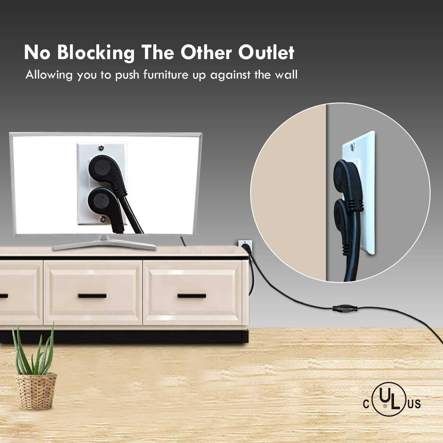 Firmerst 10ft 1875W Flat Plug Extension Cord 14 Awg - Cheap Fitting