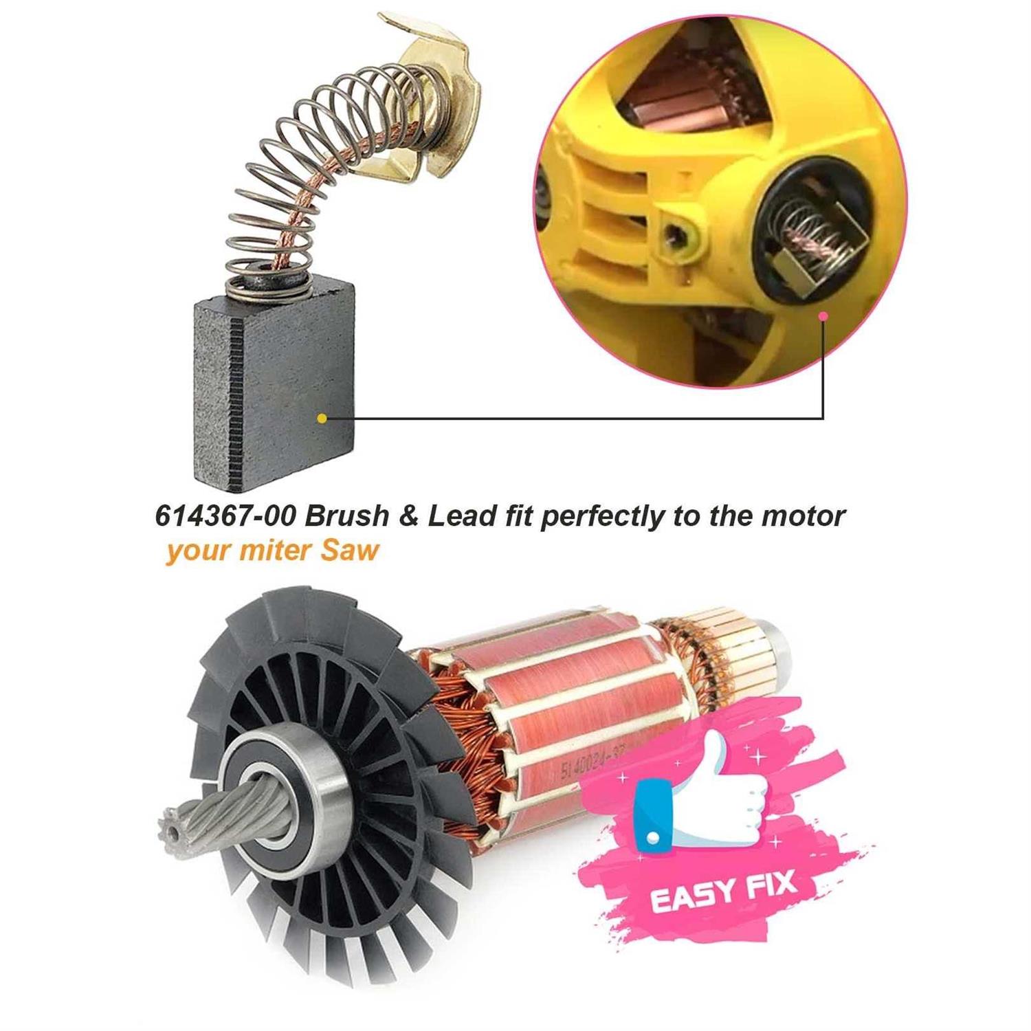 614367-00 Replacement Carbones para Accessories 4-Pack Carbon Motor Brush Compatible with D24000 / DW713 / DW715 / DW716 - Cheap Fitting