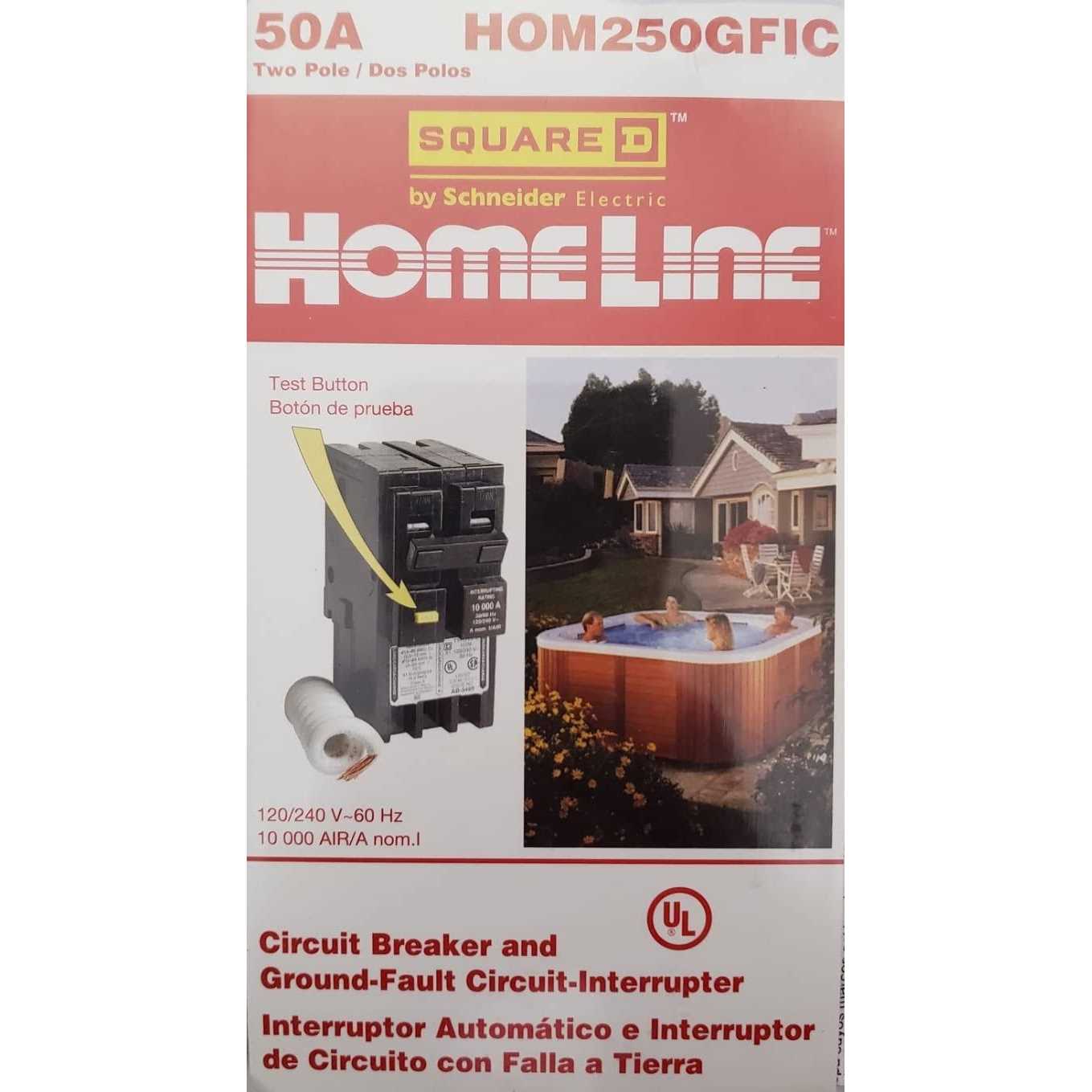 Square D Homeline 50A Double-Pole GFCI breaker - Cheap Fitting