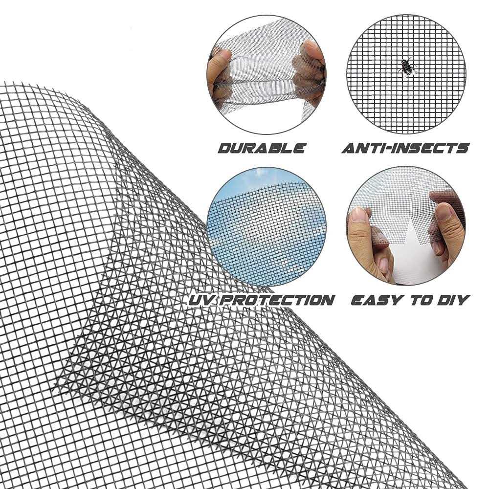 Lengtimo Screen Repair Kit Easy DIY Project Fiberglass Screen Mesh with Rolling Tool and Screen Retainer Spline Screen Replaceme - Cheap Fitting