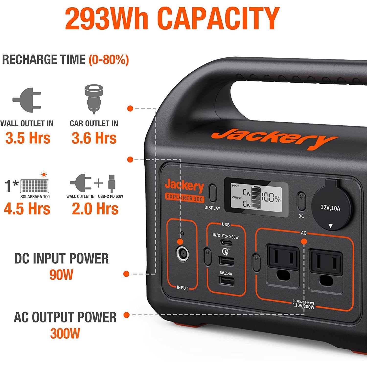 Jackery Portable Power Station Explorer 300 293Wh Backup Lithium Battery - Cheap Fitting