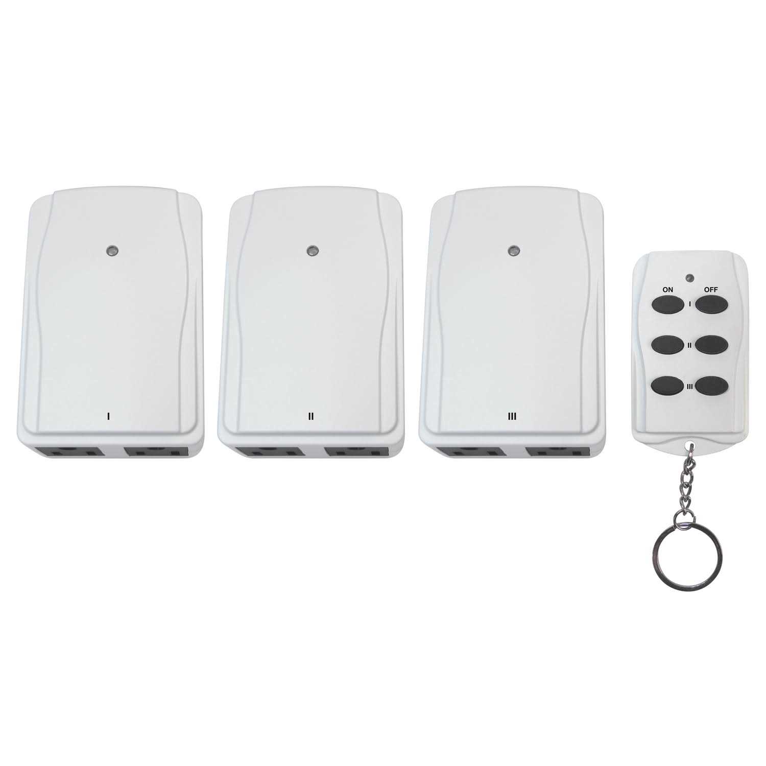 Prime Indoor Wireless Remote with Grounded Outlets White - Cheap Fitting