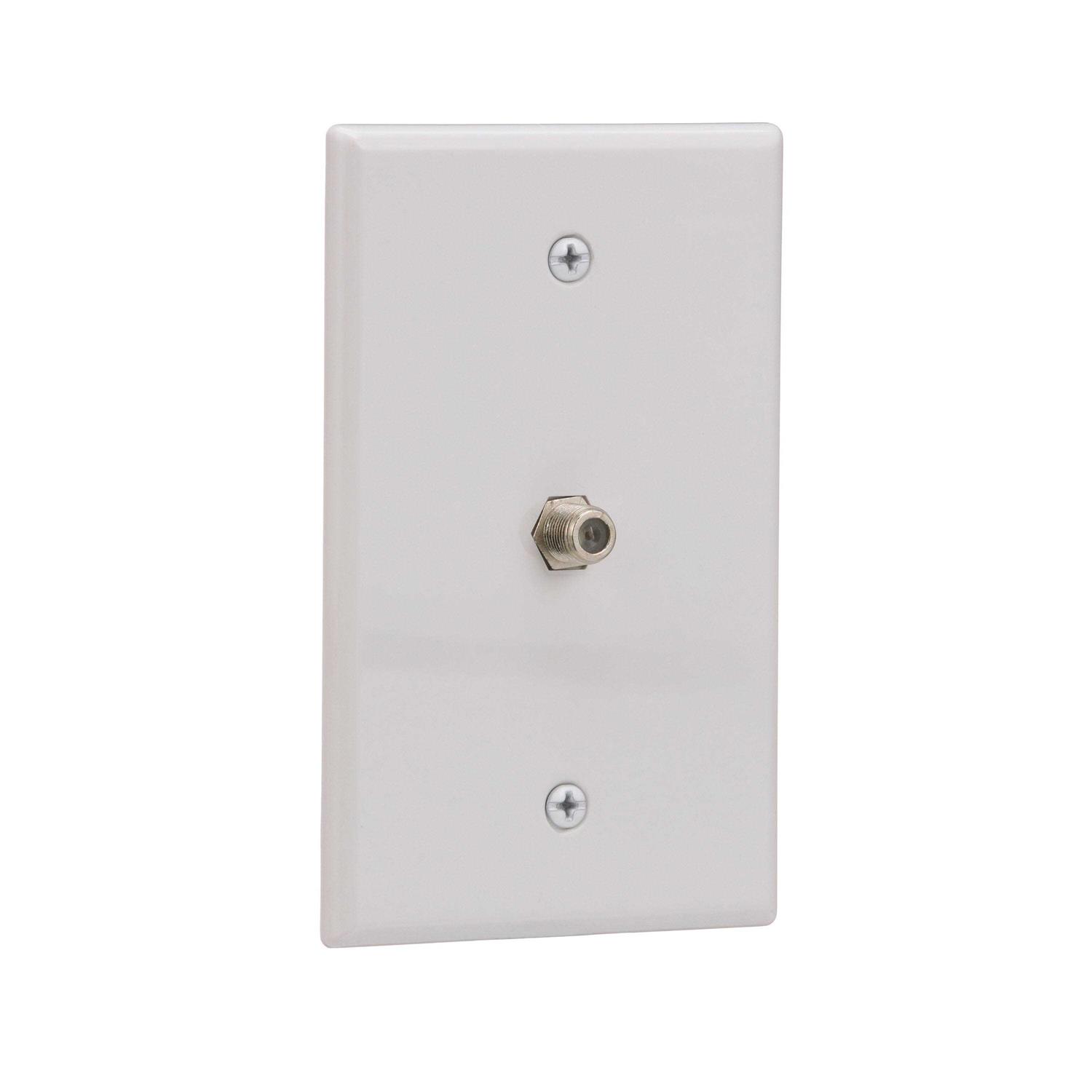 Eaton 1-Gang Coaxial White Midsize Wall Plate - Cheap Fitting