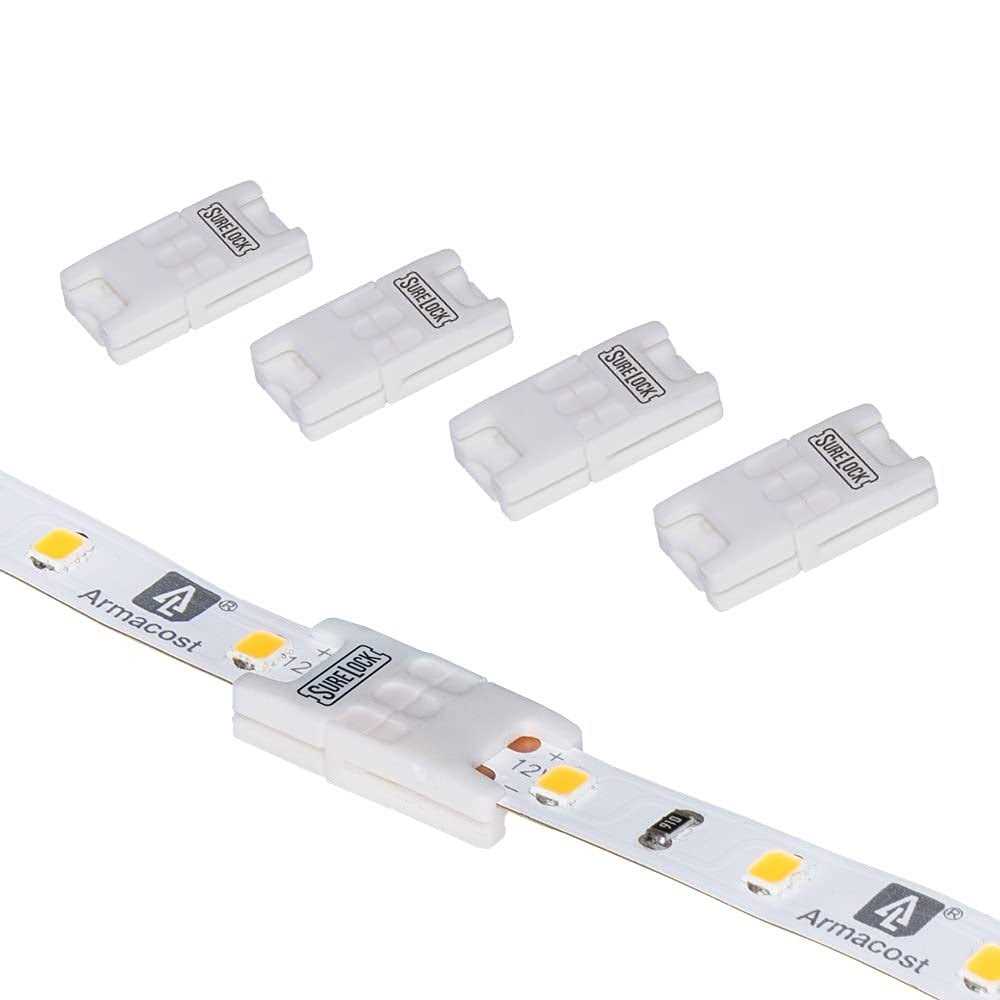 Armacost Lighting SureLock White LED Tape Light Splice Connector Cord - Cheap Fitting