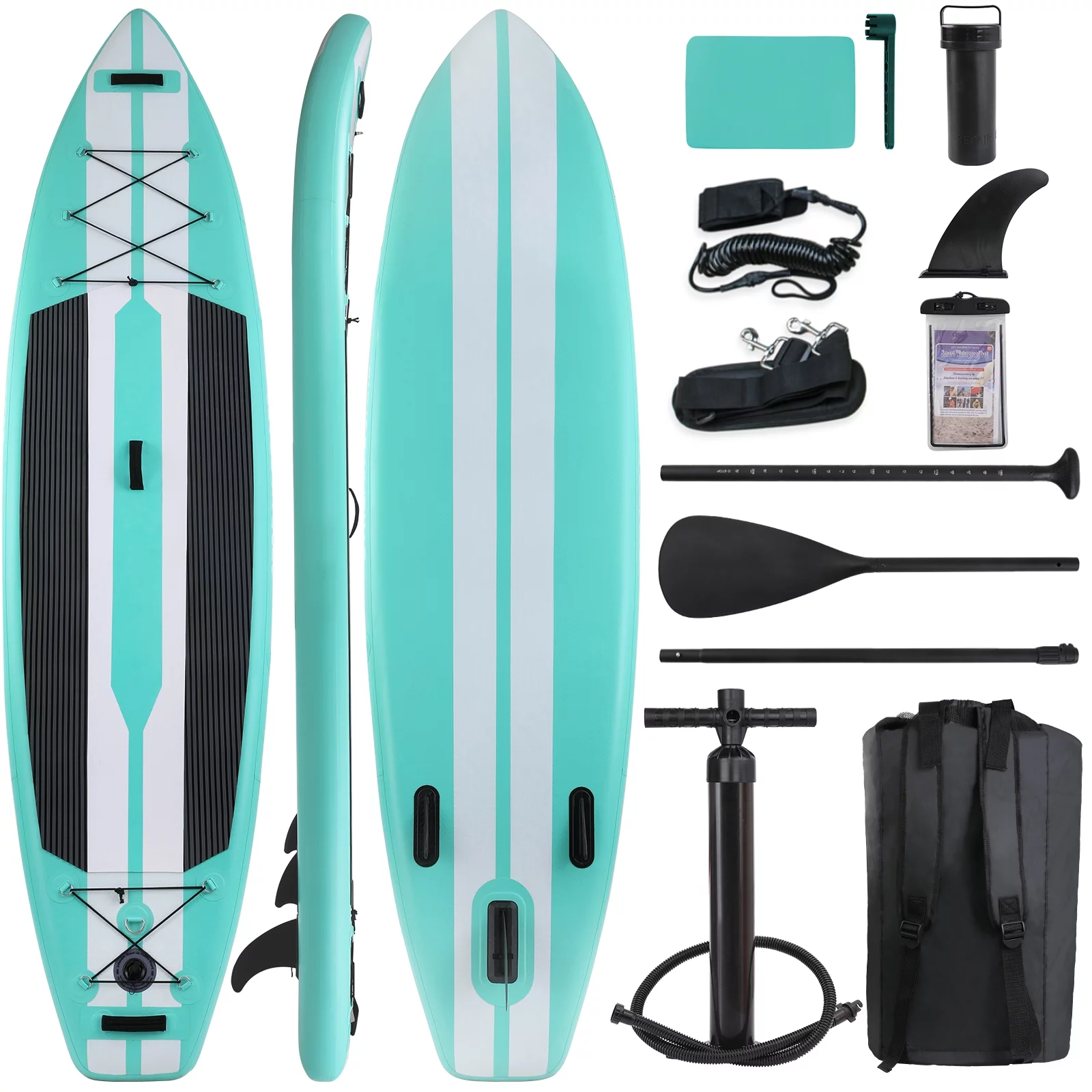 Arlopu 11FT Stand Up Paddle Board Inflatable with Premium SUP Accessories & Backpack, Non-Slip Deck, Waterproof Bag, Leash, Paddle and Hand Pump - Cheap Fitting