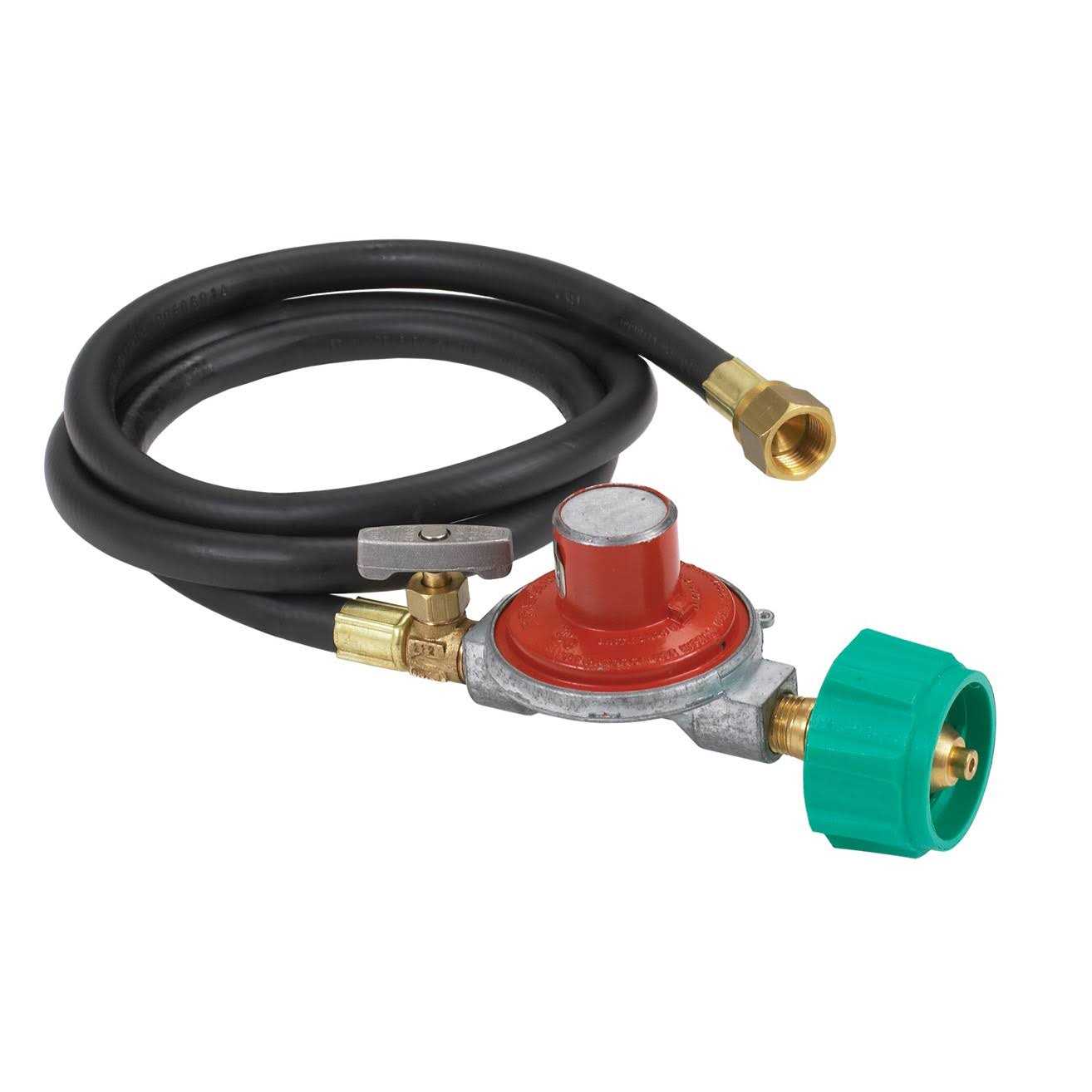 Bayou Classic 48 in. High Pressure Stainless Steel LP Hose & Adjustable Regulator - Cheap Fitting