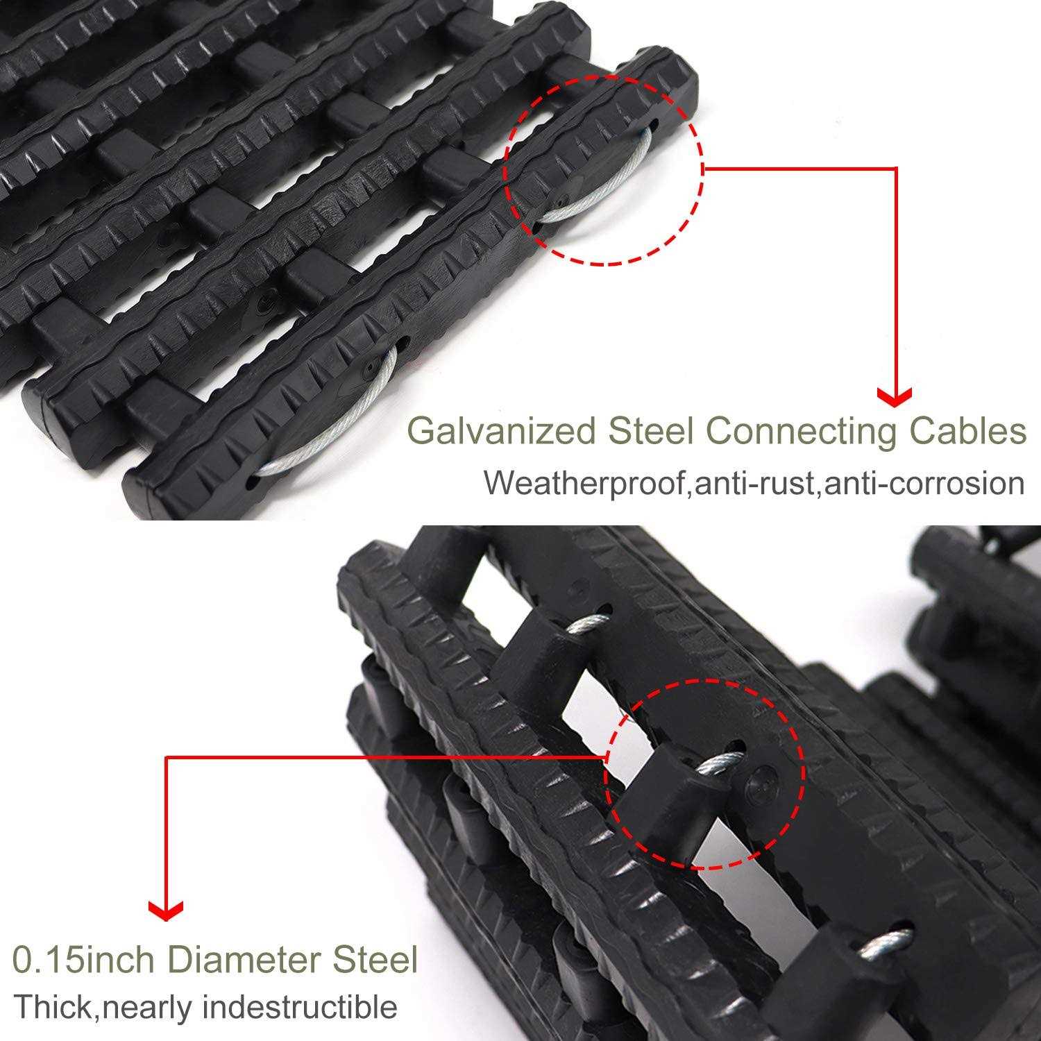 Reliancer 2PC Traction Tracks Mats TPR 31.5 L Tire Recovery Track Pad Roll Car Vehicle Tyre Traction Boards Tire Ladder Track Grabber Auto Emergency - Cheap Fitting