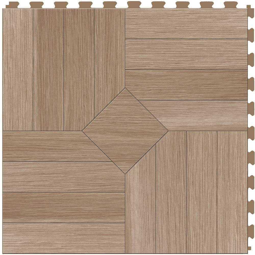 Perfection Floor Tile Parquet Satin 0.05-mil x 20-in W x 20-in L Water Resistant Interlocking Luxury Vinyl Tile Flooring - Cheap Fitting