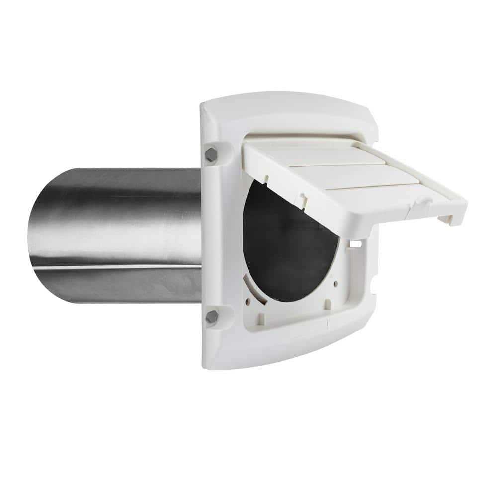 Everbilt 4 in. Hinged Louvered Vent Hood in White - Cheap Fitting