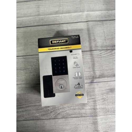 Defiant Slim Satin Nickel Electronic Touchpad Deadbolt - Cheap Fitting