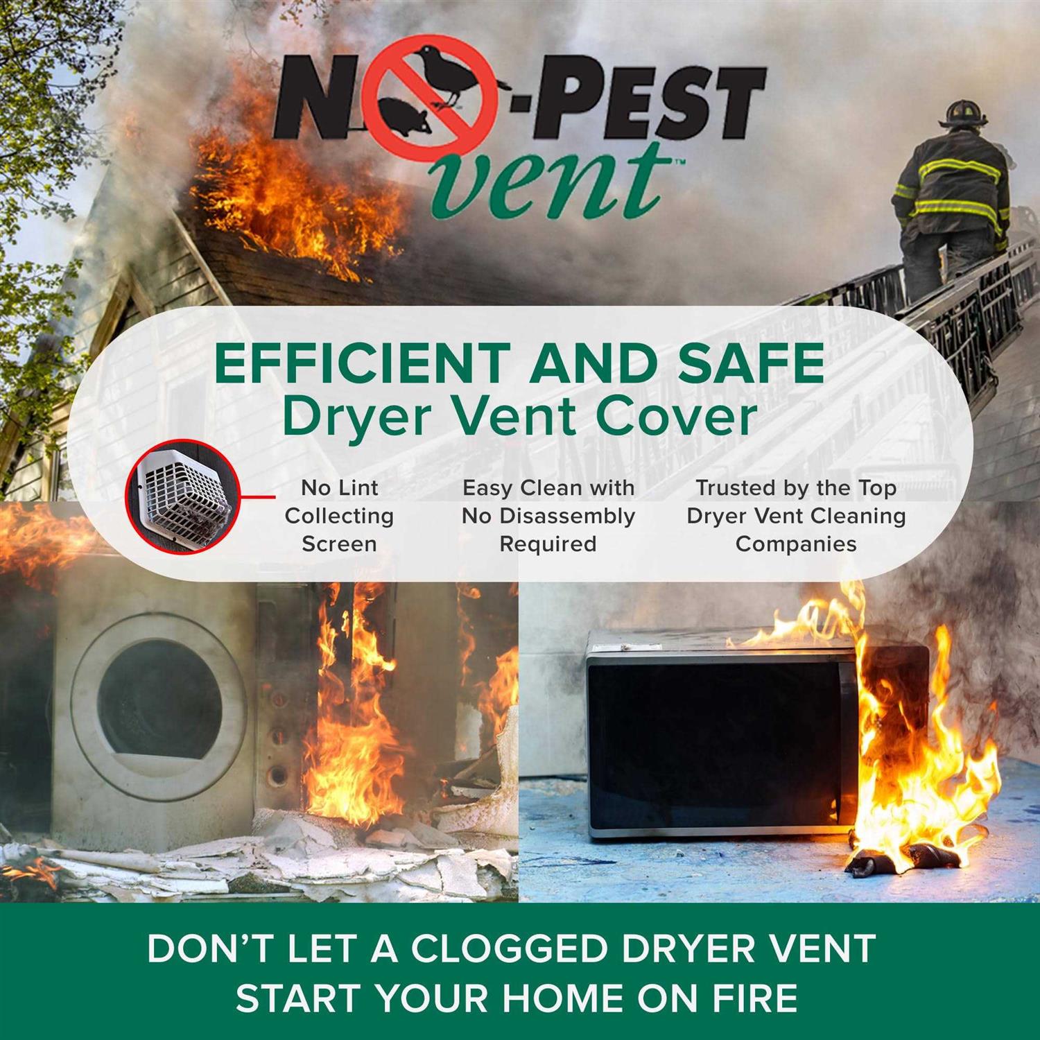 NO-PEST Vent Dual Door Dryer Vent Cover Outdoor 4 inch Made in USA - Cheap Fitting