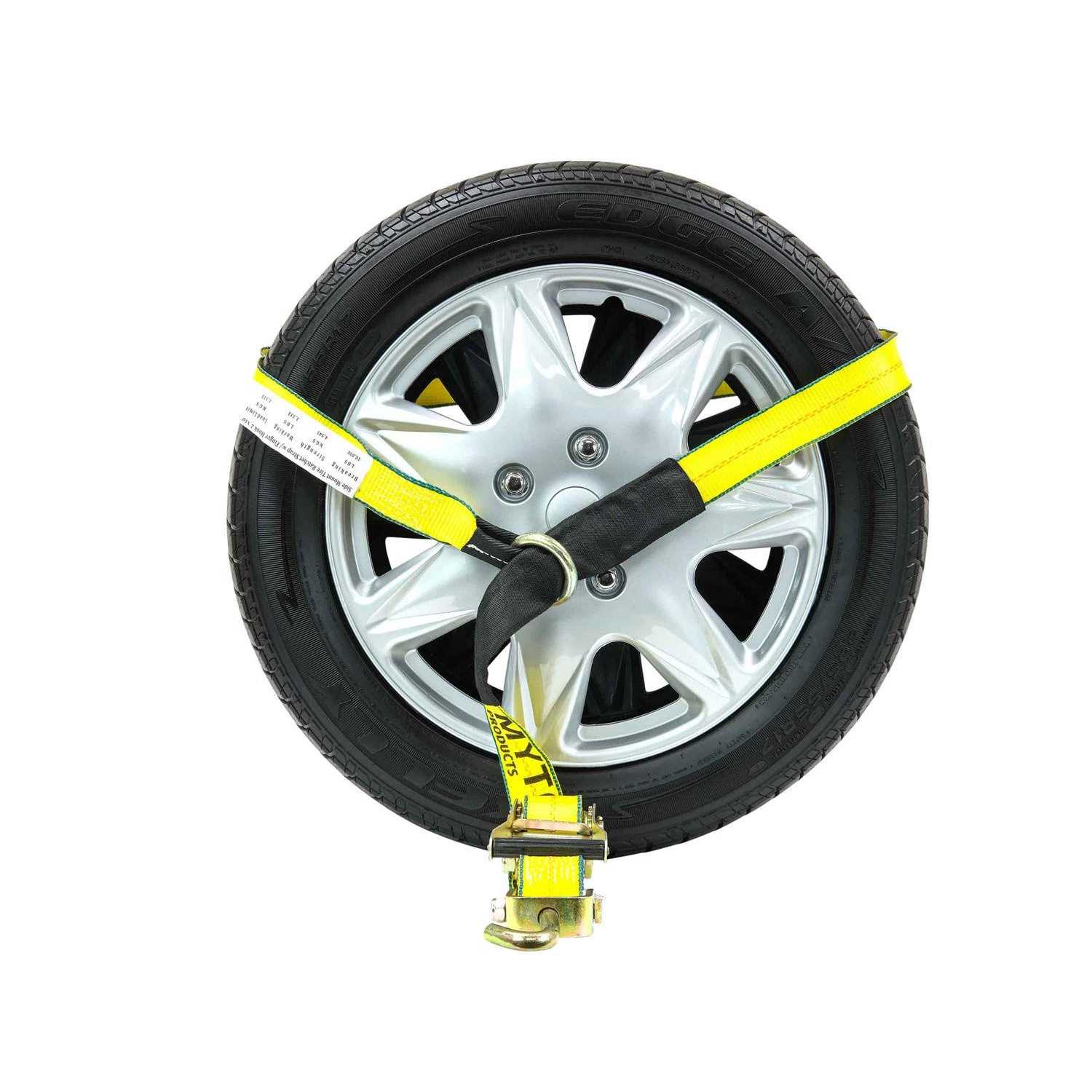 Mytee Products 2 x10′ Lasso Ratchet Strap with J Finger Hook Wheel Net Auto Tow Towing Car Hauler Down - Cheap Fitting